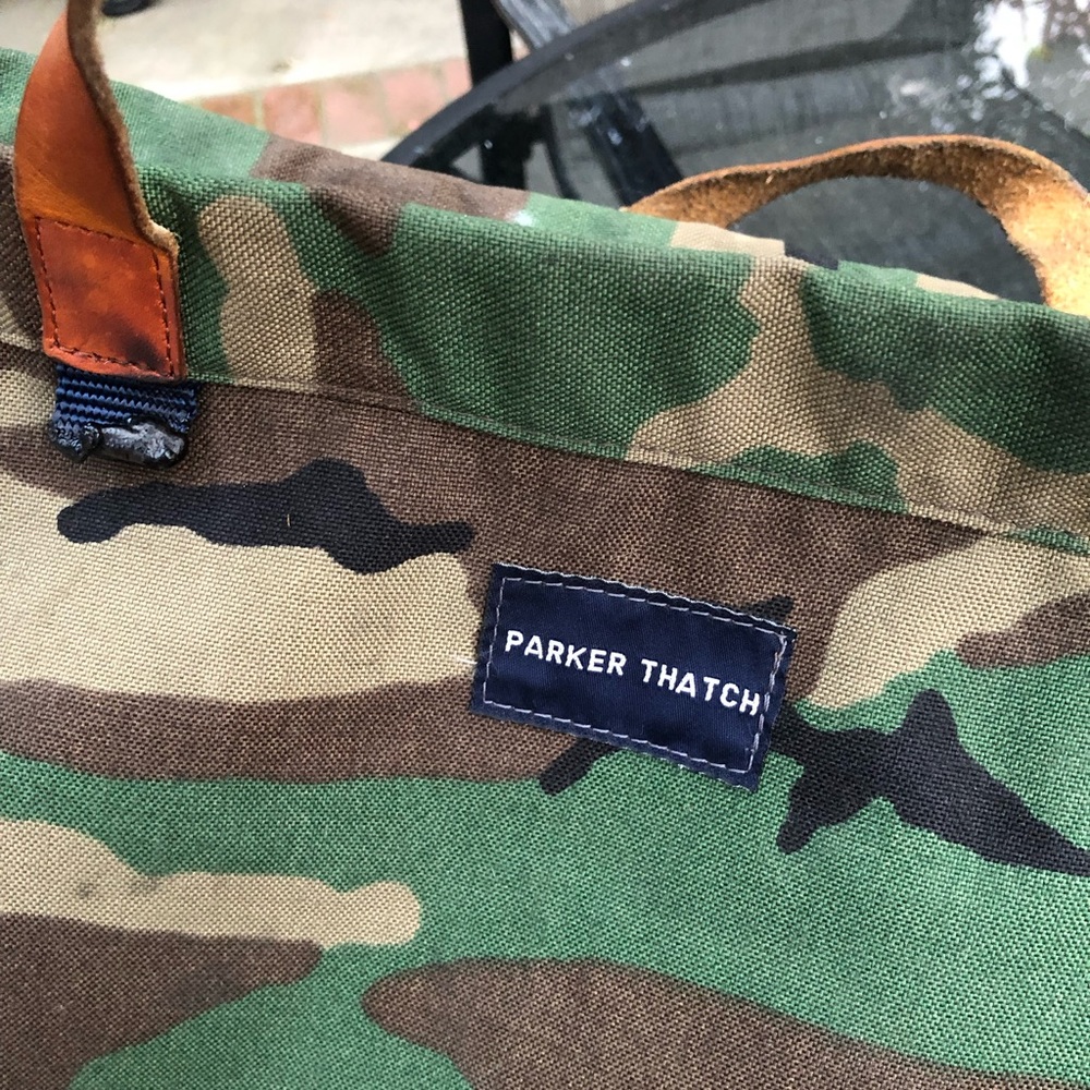 Parker Thatch Camouflage with leather handles tote bag